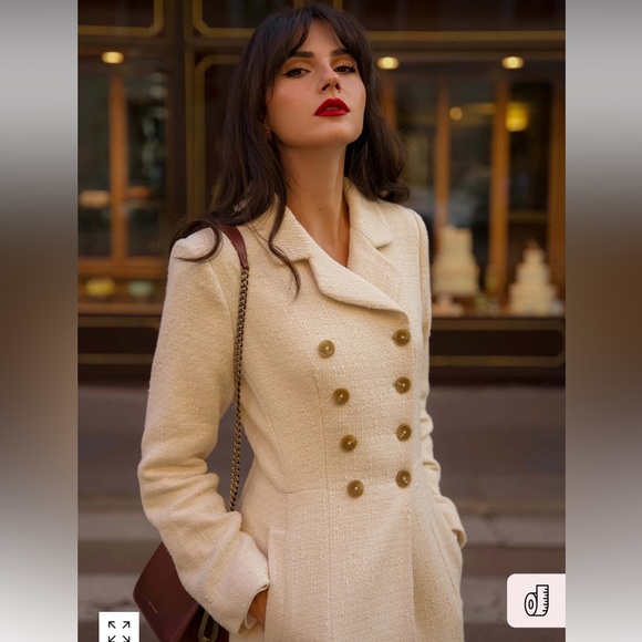 New Gaala Isabella Double Breasted Tweed Coat - Picture 2 of 16